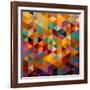 Geometric Triangle Pattern-cienpies-Framed Art Print