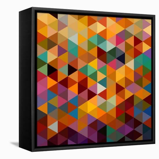 Geometric Triangle Pattern-cienpies-Framed Stretched Canvas