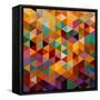 Geometric Triangle Pattern-cienpies-Framed Stretched Canvas