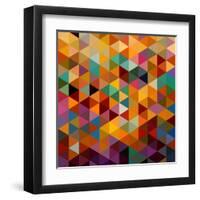 Geometric Triangle Pattern-cienpies-Framed Art Print