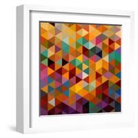 Geometric Triangle Pattern-cienpies-Framed Art Print