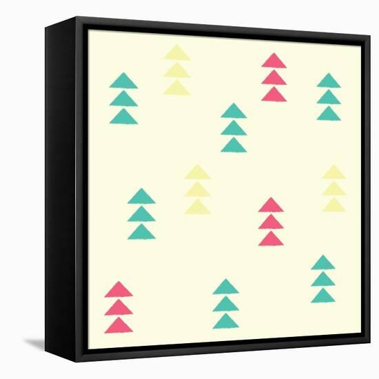 Geometric Triangles, Seamless Pattern, Vector Illustration-BlueLela-Framed Stretched Canvas