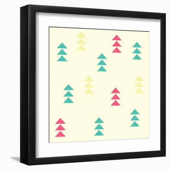 Geometric Triangles, Seamless Pattern, Vector Illustration-BlueLela-Framed Art Print