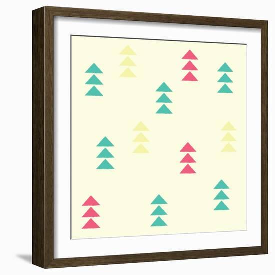 Geometric Triangles, Seamless Pattern, Vector Illustration-BlueLela-Framed Art Print