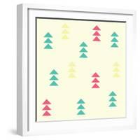 Geometric Triangles, Seamless Pattern, Vector Illustration-BlueLela-Framed Art Print