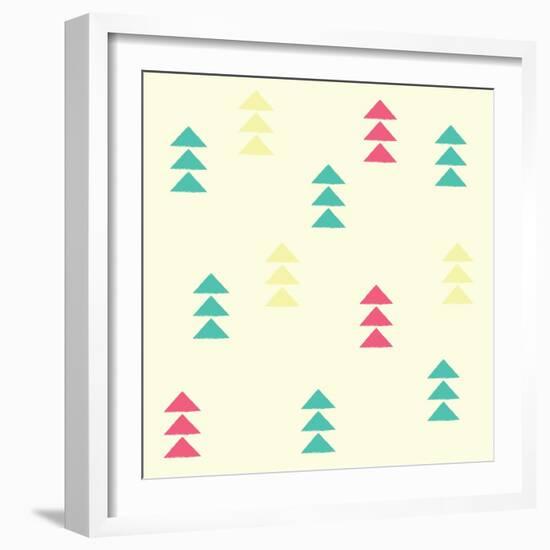 Geometric Triangles, Seamless Pattern, Vector Illustration-BlueLela-Framed Art Print