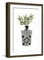 Geometric Vases III Green-Mercedes Lopez Charro-Framed Art Print