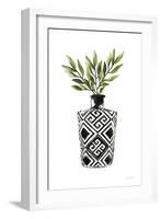 Geometric Vases III Green-Mercedes Lopez Charro-Framed Art Print