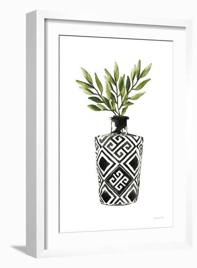 Geometric Vases III Green-Mercedes Lopez Charro-Framed Art Print