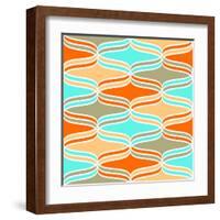 Geometric Wavy Lines Pattern-klivenkova-Framed Art Print