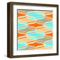 Geometric Wavy Lines Pattern-klivenkova-Framed Art Print