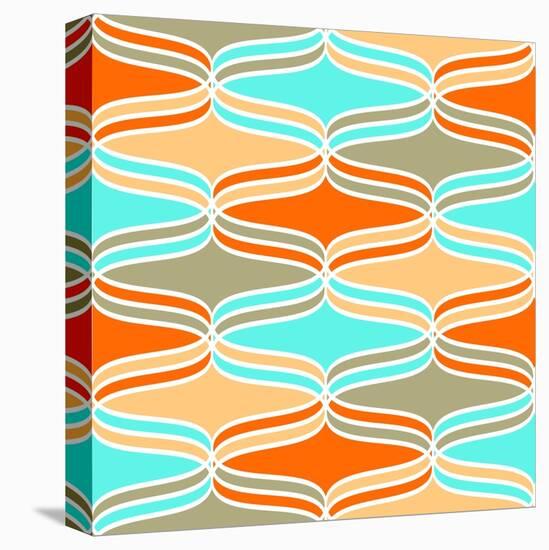 Geometric Wavy Lines Pattern-klivenkova-Stretched Canvas