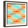 Geometric Wavy Lines Pattern-klivenkova-Framed Art Print