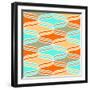 Geometric Wavy Lines Pattern-klivenkova-Framed Art Print