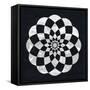 Geometric White Flower Pattern II-Eline Isaksen-Framed Stretched Canvas