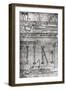 Geometrical Figures for Construction, Arches and Man Measuring the Height of a Tower-Villard de Honnecourt-Framed Giclee Print