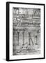 Geometrical Figures for Construction, Arches and Man Measuring the Height of a Tower-Villard de Honnecourt-Framed Giclee Print