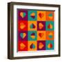 Geometrical Pattern With Hearts-Slanapotam-Framed Art Print