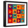 Geometrical Pattern With Hearts-Slanapotam-Framed Art Print