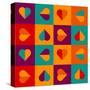 Geometrical Pattern With Hearts-Slanapotam-Stretched Canvas