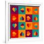 Geometrical Pattern With Hearts-Slanapotam-Framed Art Print