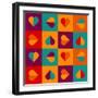 Geometrical Pattern With Hearts-Slanapotam-Framed Art Print