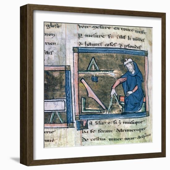 Geometry from a Collection of Scientific, Philosophical and Poetic Writings, French, 13th Century-null-Framed Giclee Print