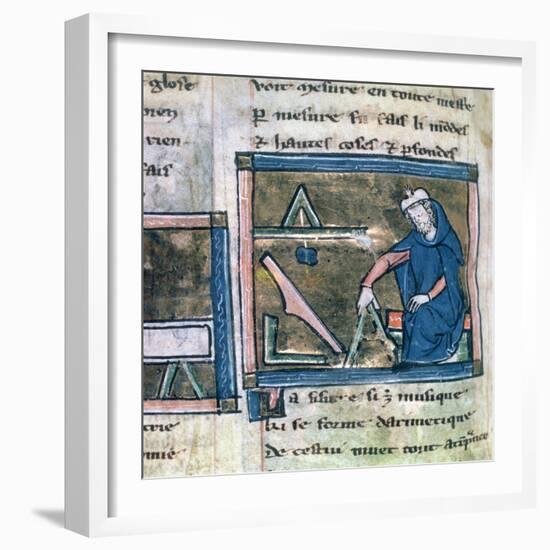 Geometry from a Collection of Scientific, Philosophical and Poetic Writings, French, 13th Century-null-Framed Giclee Print