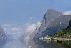 A Fjord Scene-Georg Anton Rasmussen-Giclee Print