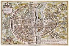 Paris Map from "Civitates Orbis Terrarrum" by Georg Braun and Franz Hogenbergh, French, 1572-1617-Georg Braun-Stretched Canvas