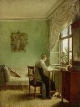Woman Embroidering-Georg Friedrich Kersting-Giclee Print