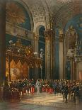 The Metropolitan Genuflects at the Coronation Ceremony of Tsar Alexander II, Moscow, 1856-Georg Wilhelm Timm-Stretched Canvas