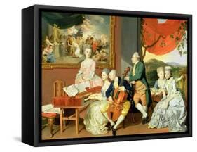 George, 3rd Earl Cowper, with the Family of Charles Gore, c.1775-Johann Zoffany-Framed Stretched Canvas