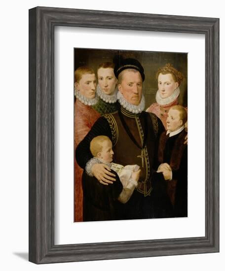 George, 5th Lord Seton (1531-95) and Family, 1572 (Panel)-Frans II Pourbus-Framed Giclee Print