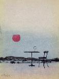 Displaced Red Wine from Glass on Outside Table Becomes the Setting Sun-George Adamson-Giclee Print