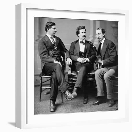 George Alfred Townsend, Mark Twain and David Gray, 1871-Science Source-Framed Giclee Print