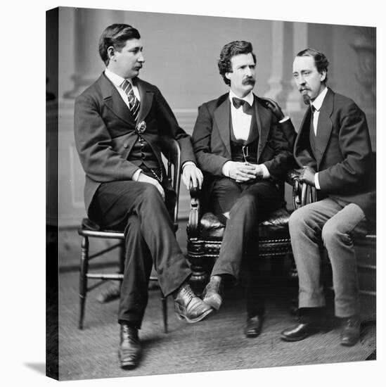 George Alfred Townsend, Mark Twain and David Gray, 1871-Science Source-Stretched Canvas