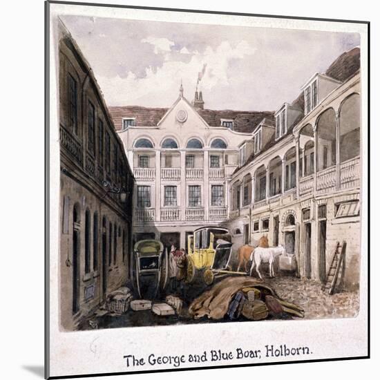 George and Blue Boar Inn, Holborn, London, C1850-null-Mounted Giclee Print