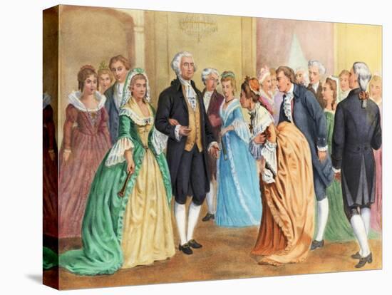 George and Martha Washington at Presidential Reception-null-Stretched Canvas