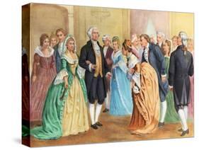 George and Martha Washington at Presidential Reception-null-Stretched Canvas