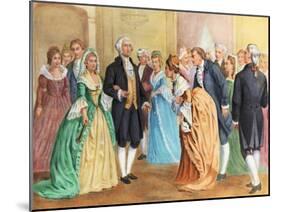 George and Martha Washington at Presidential Reception-null-Mounted Giclee Print