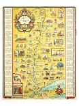 Hudson River Romance Map 1937-George Annand-Framed Art Print