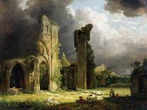 Glastonbury Abbey with the Tor Beyond-George Arnald-Giclee Print