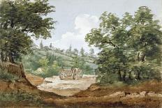 View from the Excavations of Highgate Tunnel, London, 1812-George Arnald-Stretched Canvas