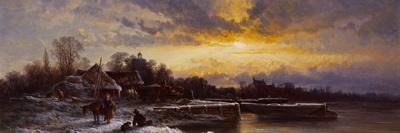 A Winter Landscape, Evening by George Augustus Williams-George Augustus Williams-Giclee Print