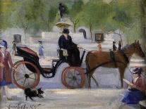 Central Park Carriage-George B. Luks-Framed Stretched Canvas