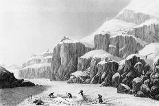 Franklin's Expedition Preparing an Encampment on the Barren Grounds and Gathering Lichen, 1823-George Back-Stretched Canvas