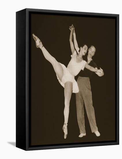 George Balanchine with Tamara Toumanova, from 'Grand Ballet De Monte-Carlo', 1949 (Photogravure)-French Photographer-Framed Stretched Canvas