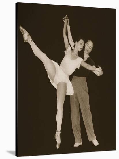 George Balanchine with Tamara Toumanova, from 'Grand Ballet De Monte-Carlo', 1949 (Photogravure)-French Photographer-Stretched Canvas