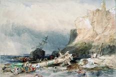 Shipwreck Off Dunstanburgh Castle-George Balmer-Giclee Print